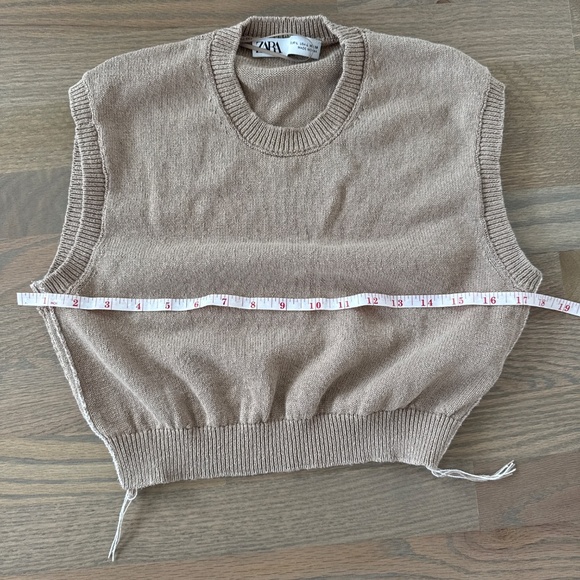 NWOT Zara cropped beige sweater top Size L - Picture 3 of 4